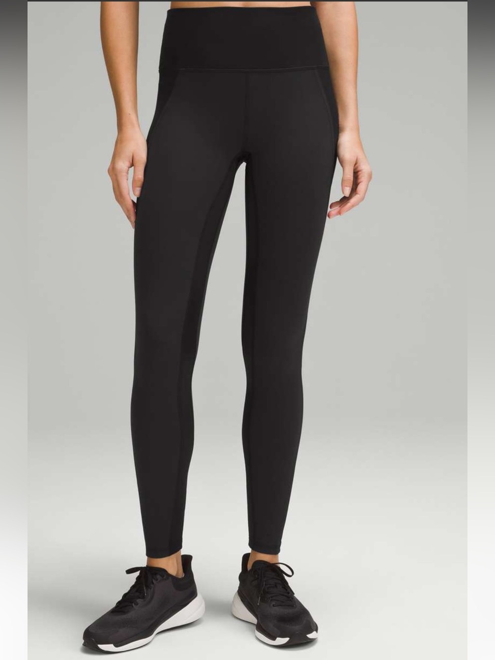 Lululemon Wunder Train High Rise Tight 28” Satin Panels Women 2 Black Athleisure